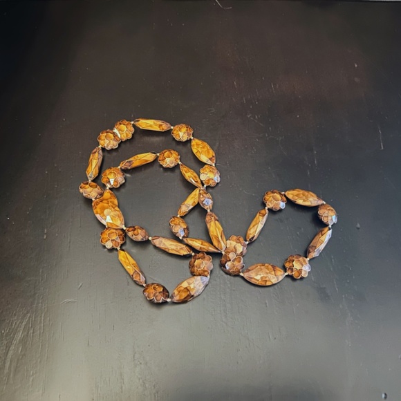 Vintage Lot Tortoise Beaded Celluloid Necklace & 2 Basket Weave Bangle Bracelets - Picture 5 of 11